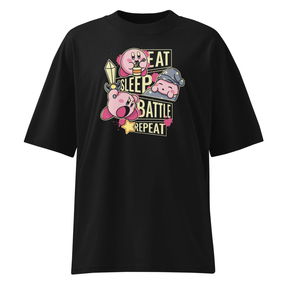 Oversize Eat, Sleep, Battle and Repeat Kirby - Frente fantasma