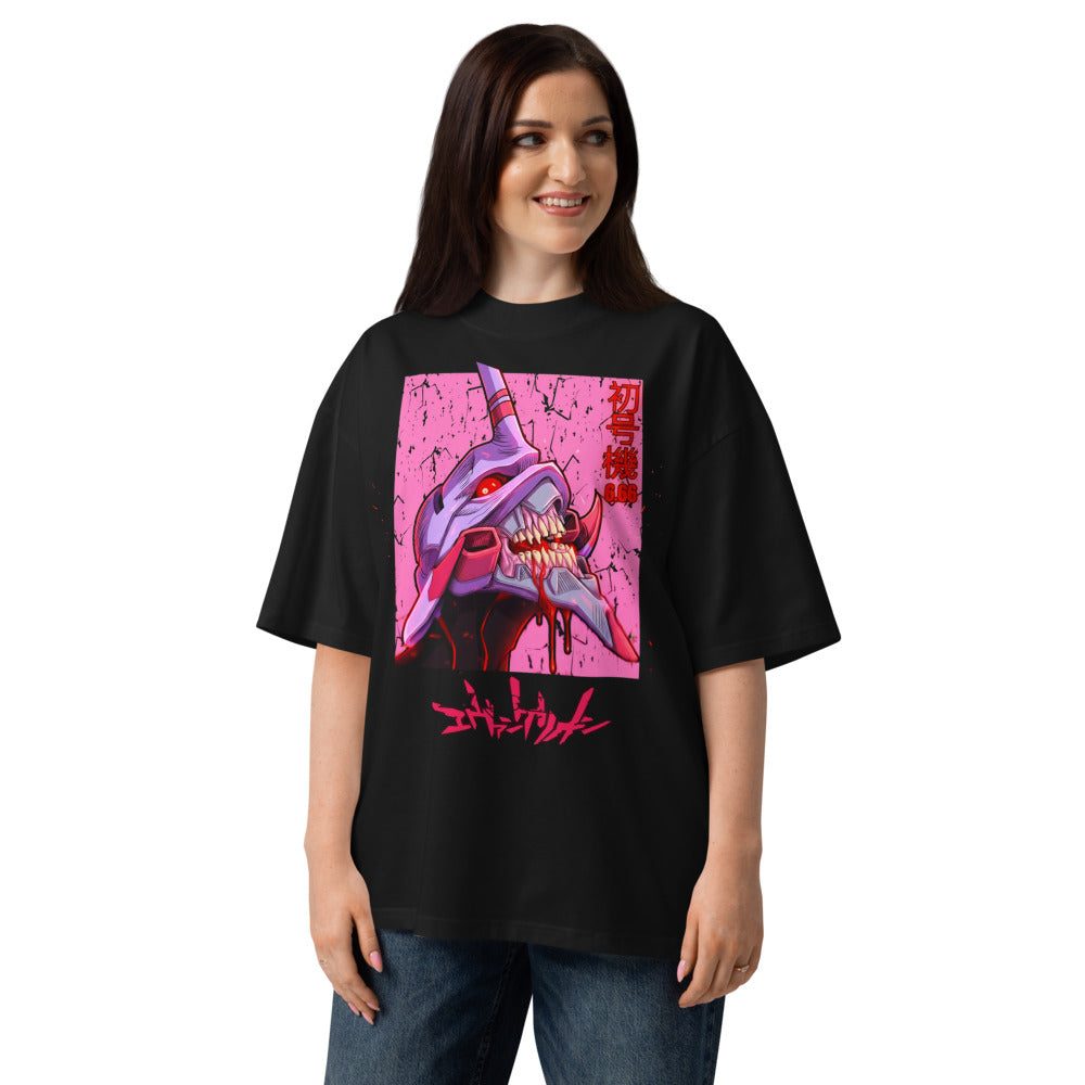 Oversize Evangelion Eva 01 Berserk Pink - Modelo femenina