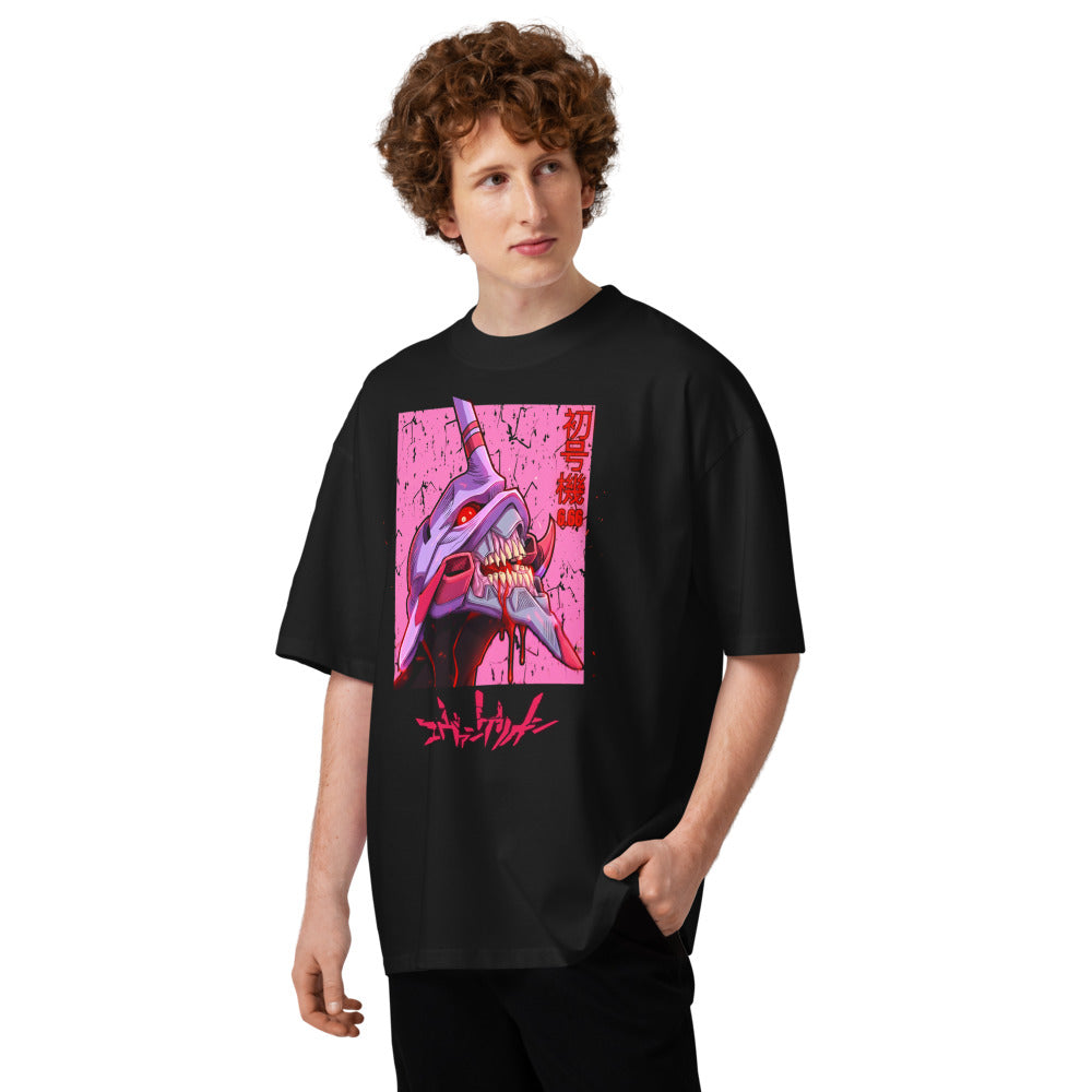 Oversize Evangelion Eva 01 Berserk Pink - Modelo masculino