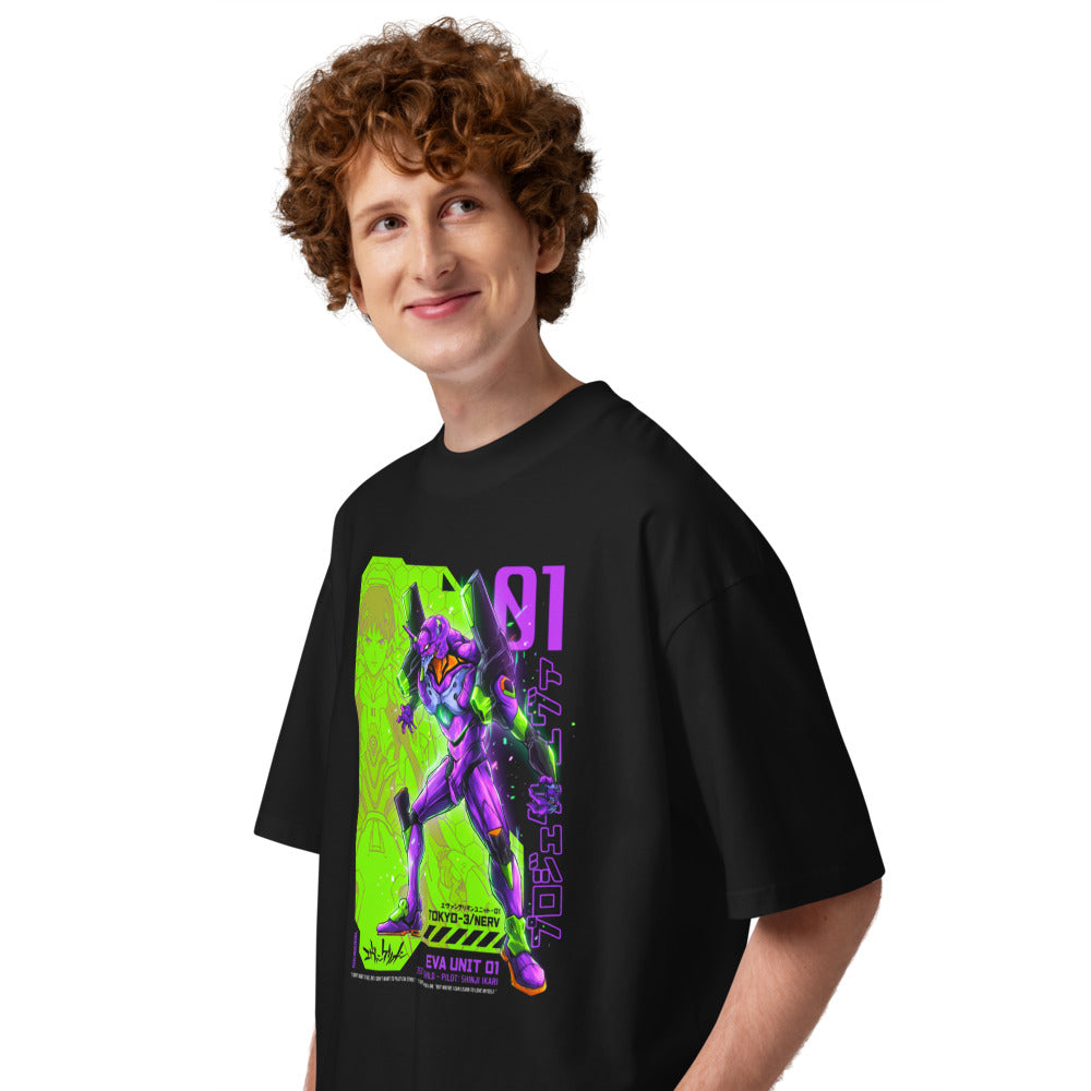 Oversize Evangelion Eva 01 Shinji Ikari Nerv - Modelo masculino lateral