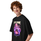 Oversize I Like Anime More Than People - Modelo masculino lateral