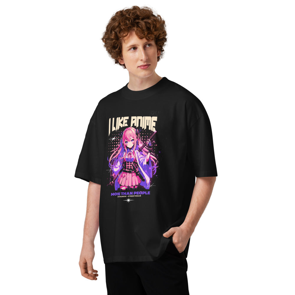 Oversize I Like Anime More Than People - Modelo masculino