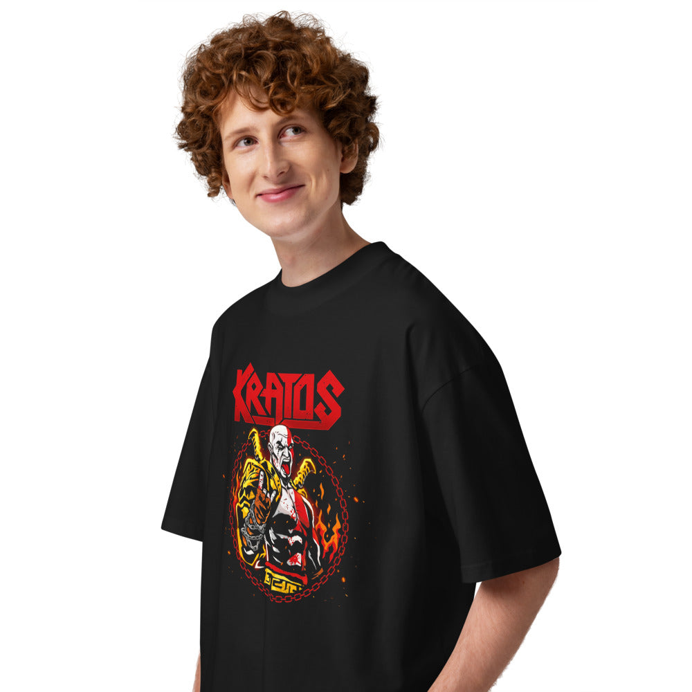 Oversize Kratos God Of War Metal Horns - Modelo masculino lateral