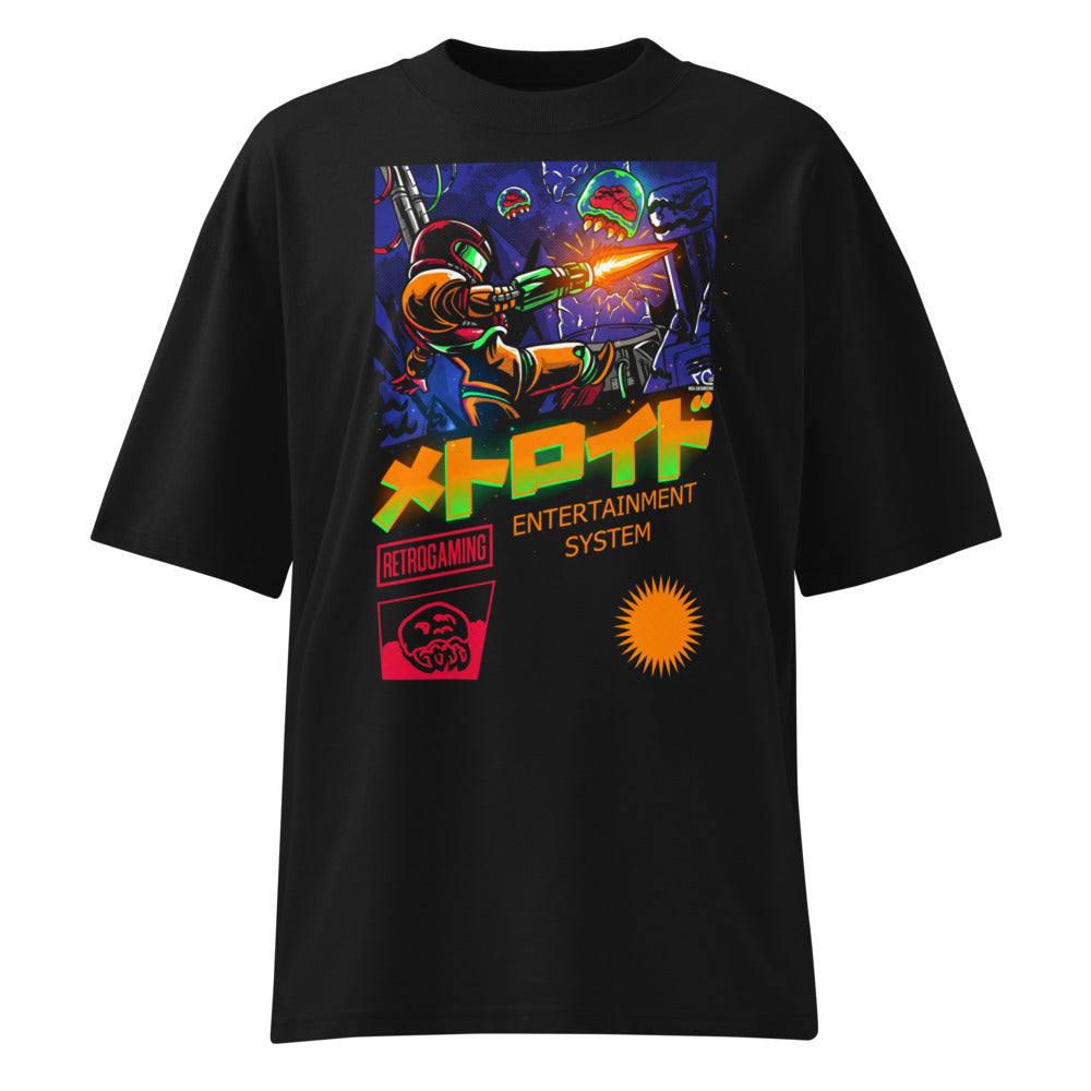 Oversize Metroid Samus Retrogaming Katakana Box - Frente fantasma