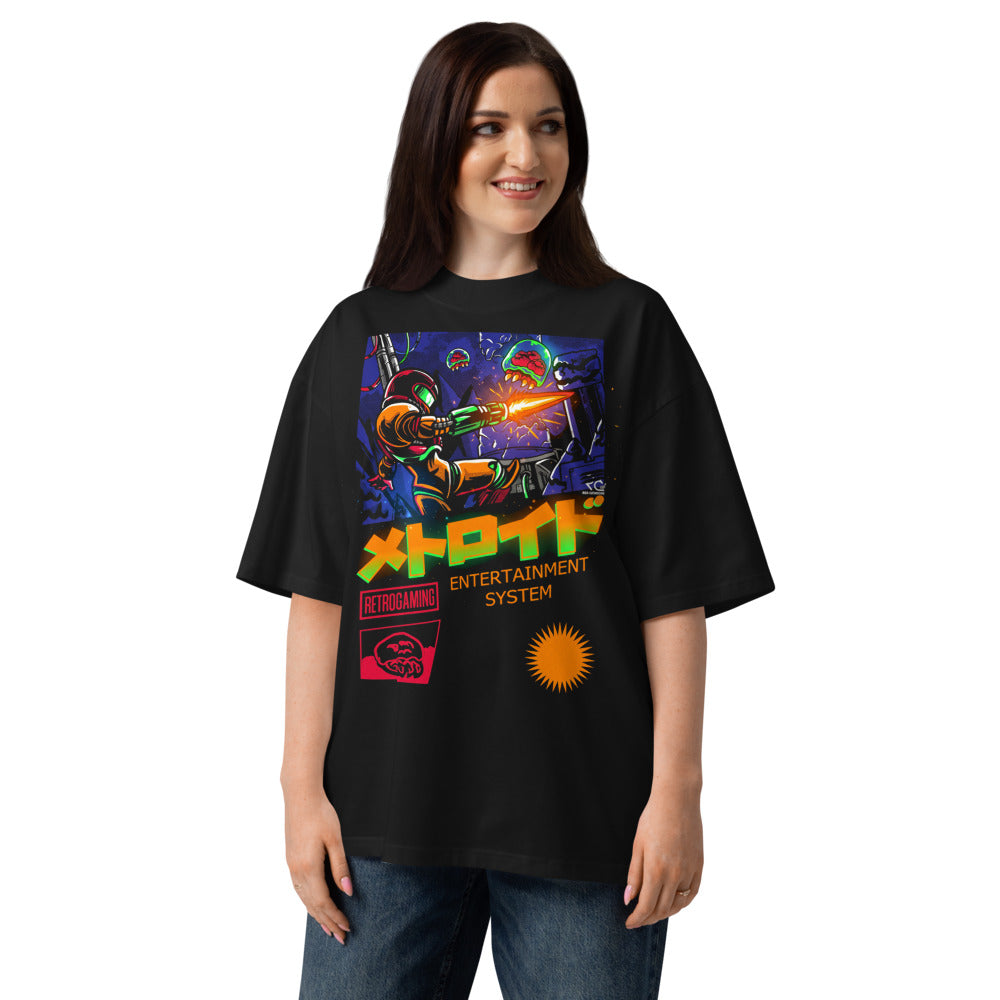 Oversize Metroid Samus Retrogaming Katakana Box - Modelo femenina