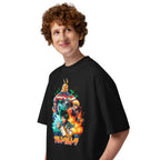 Oversize My Hero Academia Plus Ultra Deku Todoroki Bakugo - Modelo masculino lateral
