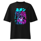 Oversize Neon Gas Mask Girl Cyberpunk Armor - Frente fantasma