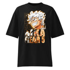 Oversize One Piece Luffy Gear 5 Nika Gold Typography - Frente fantasma