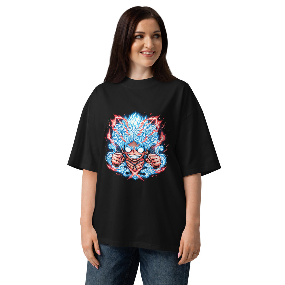 Oversize One Piece Luffy Gear 5 Red Lightning - Modelo femenina