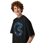 Oversize Pac-Man Ghost F1 Racers Neon Track - Modelo masculino lateral