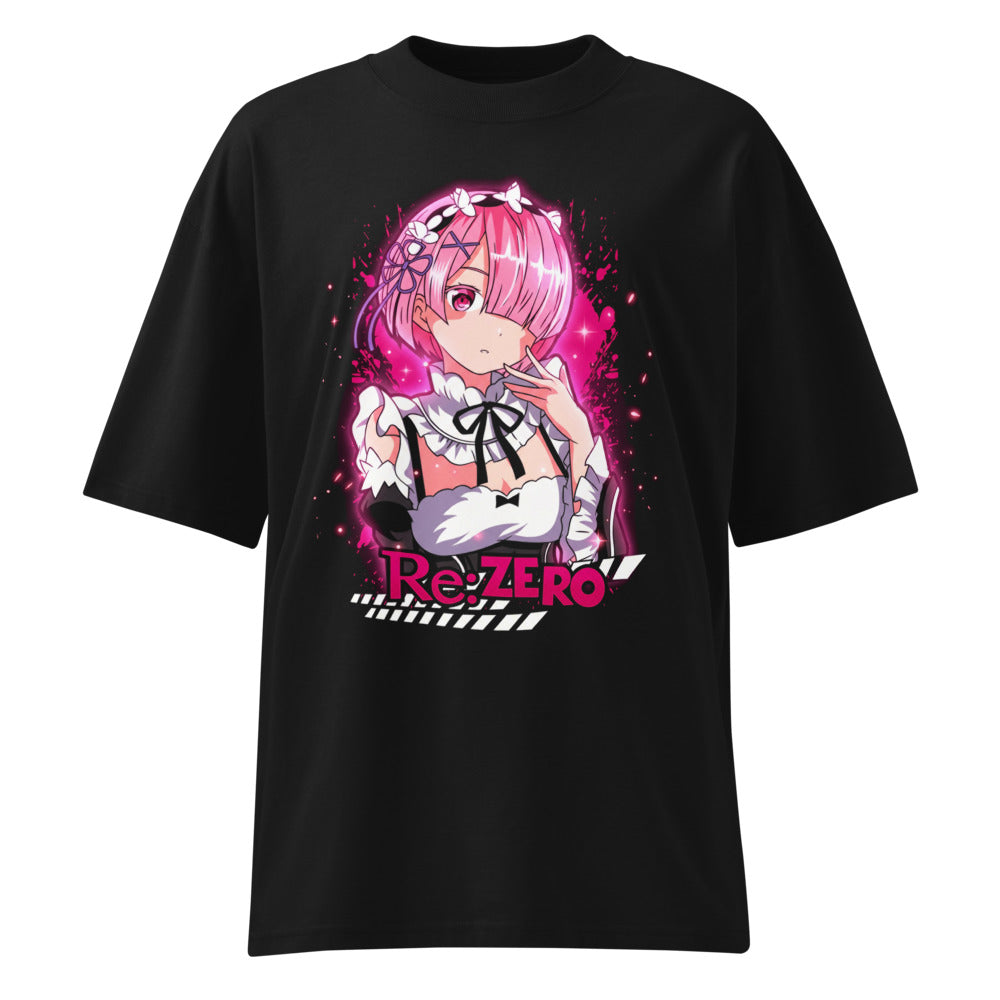 Oversize Re Zero Ram Pink Maid Splash - Frente fantasma