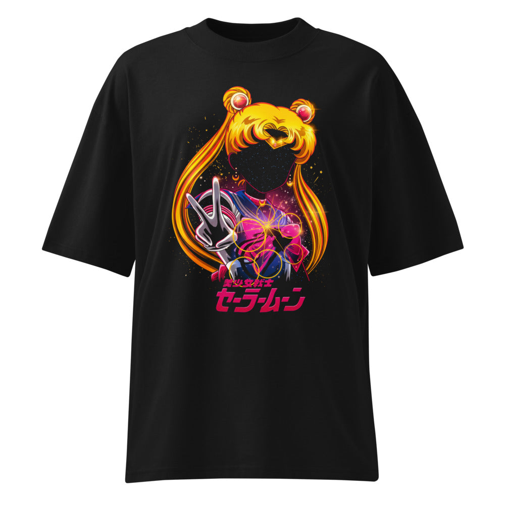 Oversize Sailor Moon Galaxy Face Peace Sign - Frente fantasma