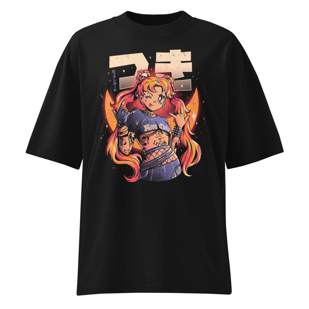 Oversize Sailor Moon Punk Rocker Moon Child - Frente fantasma