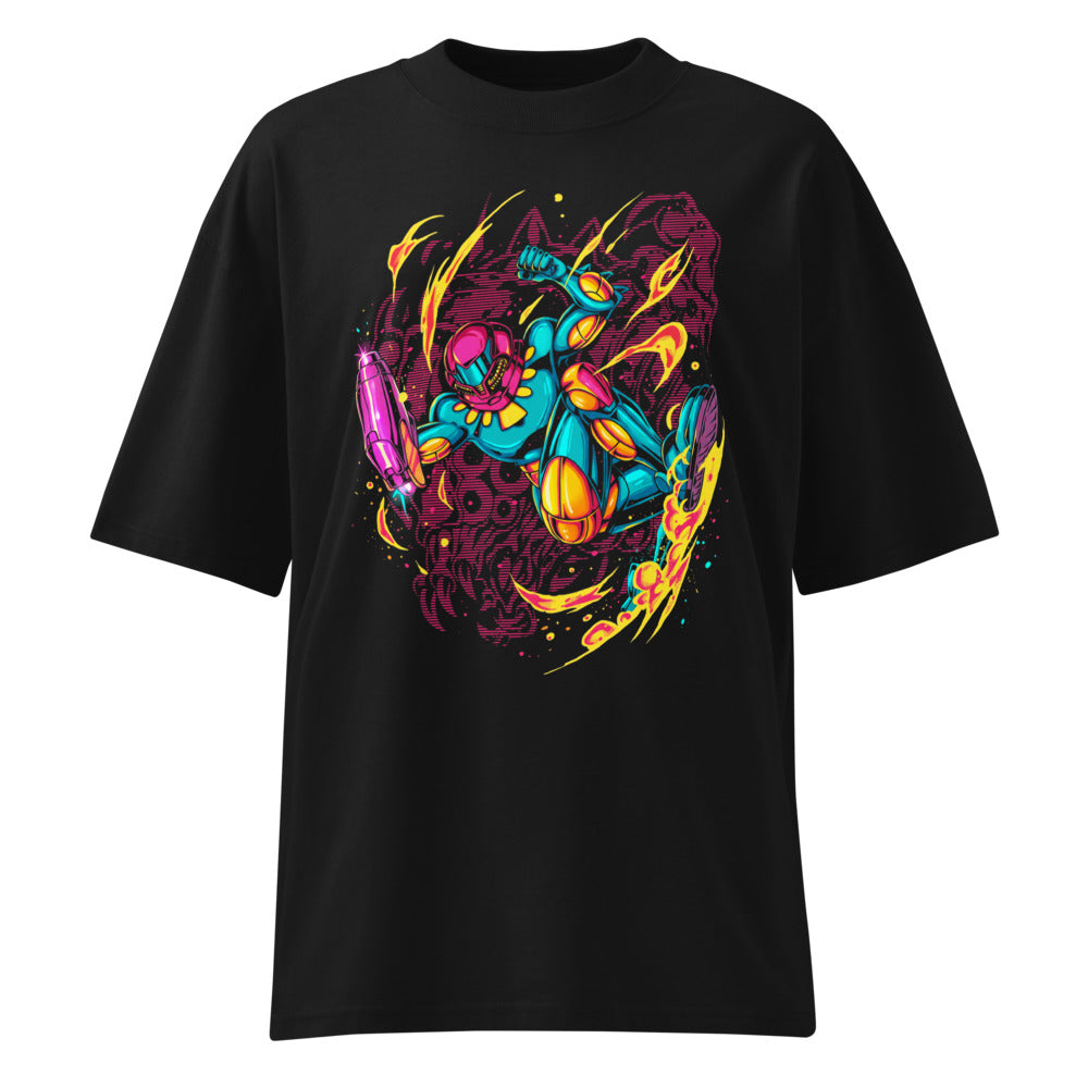 Oversize Teal Power Suit Arm Cannon Jump Kick - Frente fantasma