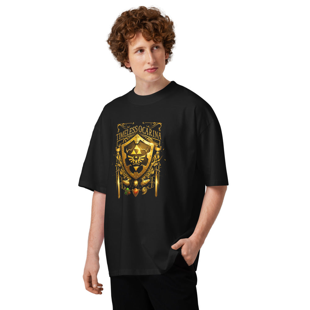 Oversize Timeless Ocarina Hylian Shield Crest - Modelo masculino