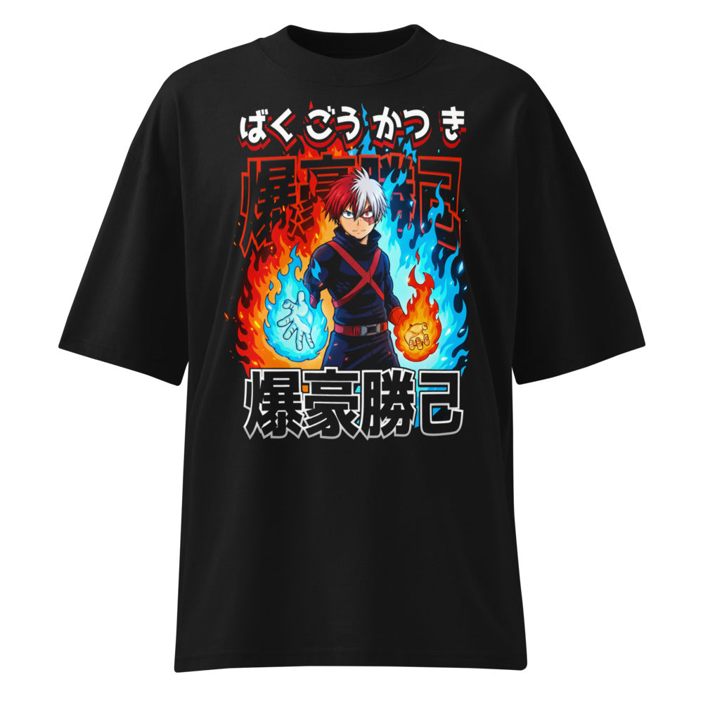 Oversize Todoroki Fire And Ice My Hero Academia - Frente fantasma