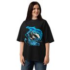 Oversize Water Wizard Blue Dragon Splash - Modelo femenina
