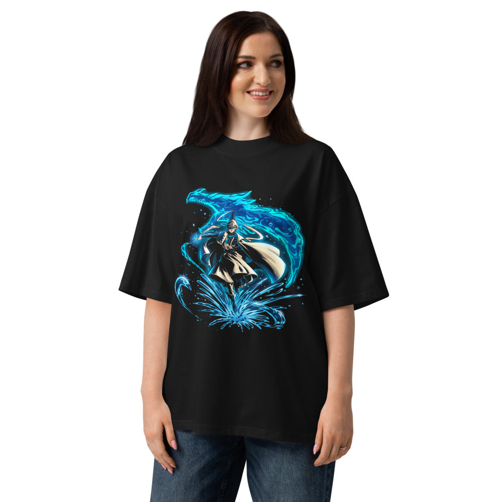 Oversize Water Wizard Blue Dragon Splash - Modelo femenina