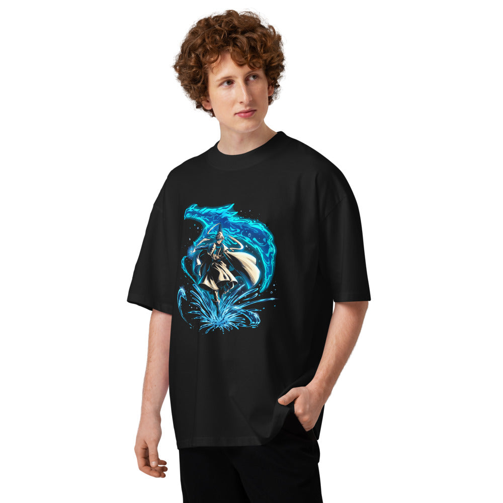 Oversize Water Wizard Blue Dragon Splash - Modelo masculino