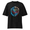 Oversize Zelda Hylian Shield Triforce Blue Brushstroke - Frente fantasma