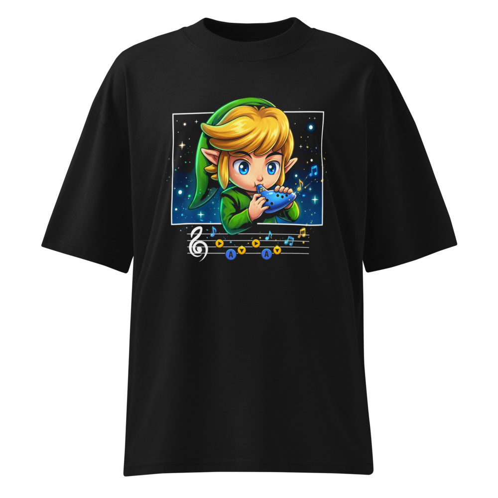 Oversize Zelda Link Chibi Ocarina Melody - Frente fantasma