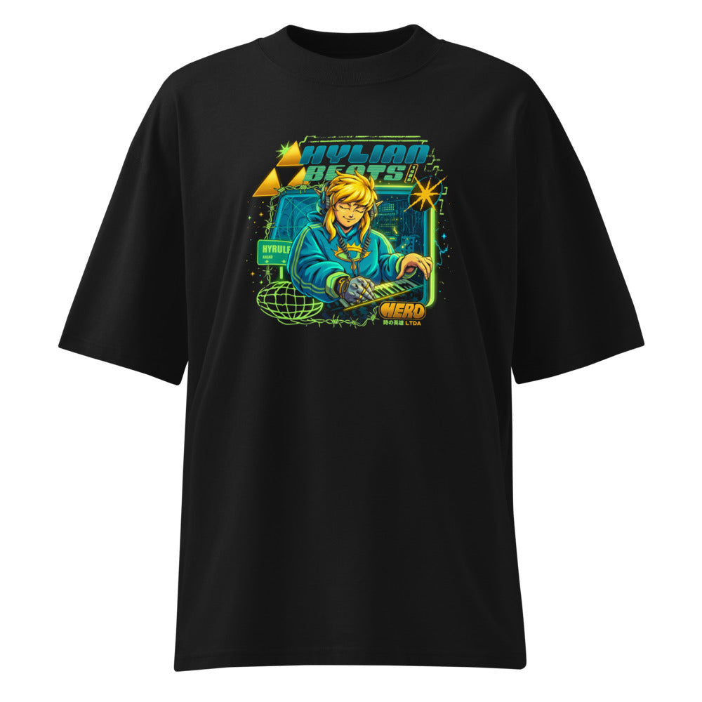 Oversize Zelda Link Hylian Beats Synth - Frente fantasma