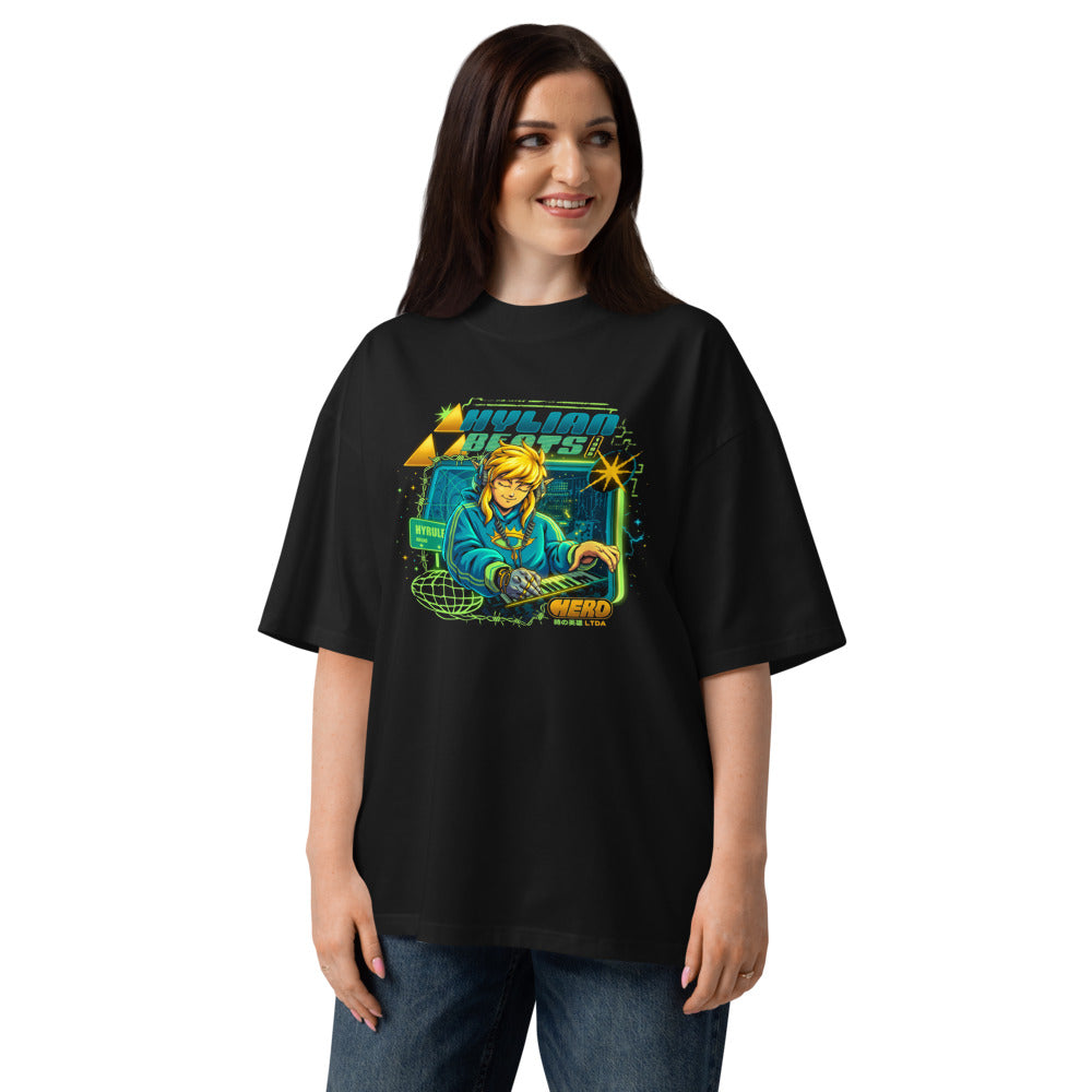 Oversize Zelda Link Hylian Beats Synth - Modelo femenina