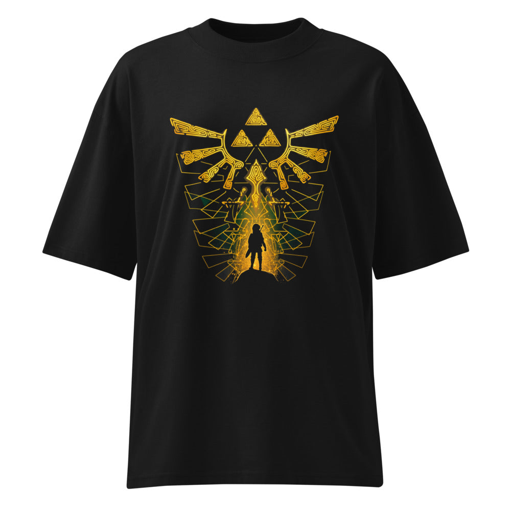 Oversize Zelda Link Silhouette Golden Hylian Crest - Frente fantasma