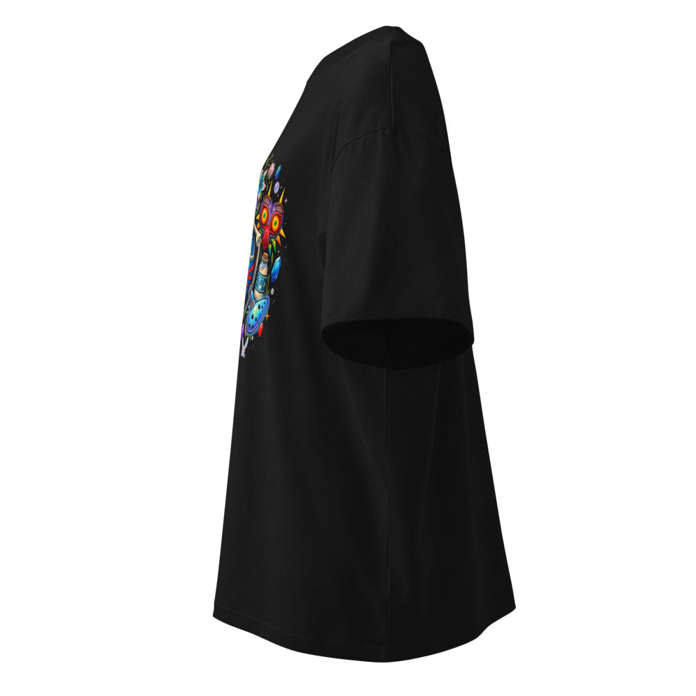 Oversize Zelda Tattoo Flash Majoras Mask Rupees - Lateral fantasma