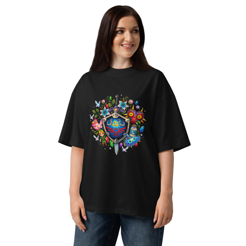 Oversize Zelda Tattoo Flash Majoras Mask Rupees - Modelo femenina