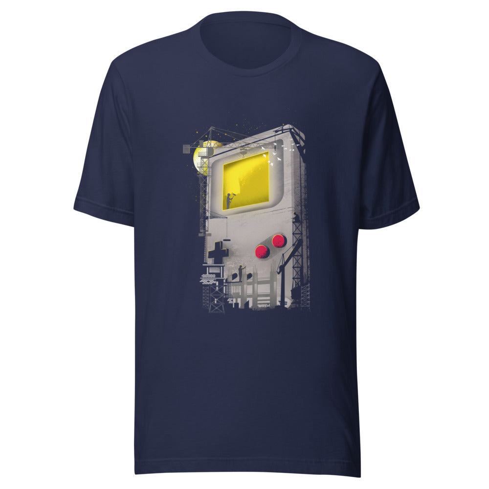 Playera Game Boy Under Construction Tower Cranes - Frente grande