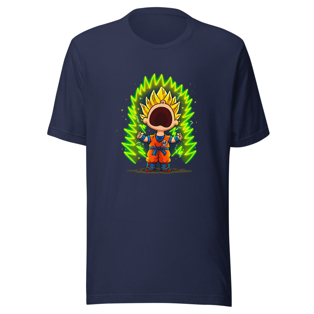 Playera Goku Super Saiyan Peanuts Scream Green Aura - Frente grande