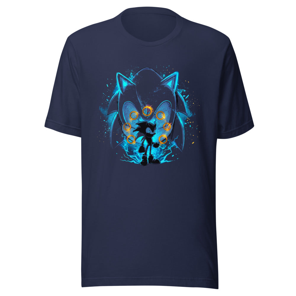 Playera Sonic Giant Head Gold Rings Lightning - Frente grande