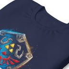 Playera Zelda Hylian Shield Triforce Blue Brushstroke - Doblado zoom