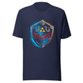 Playera Zelda Hylian Shield Triforce Blue Brushstroke - Frente grande