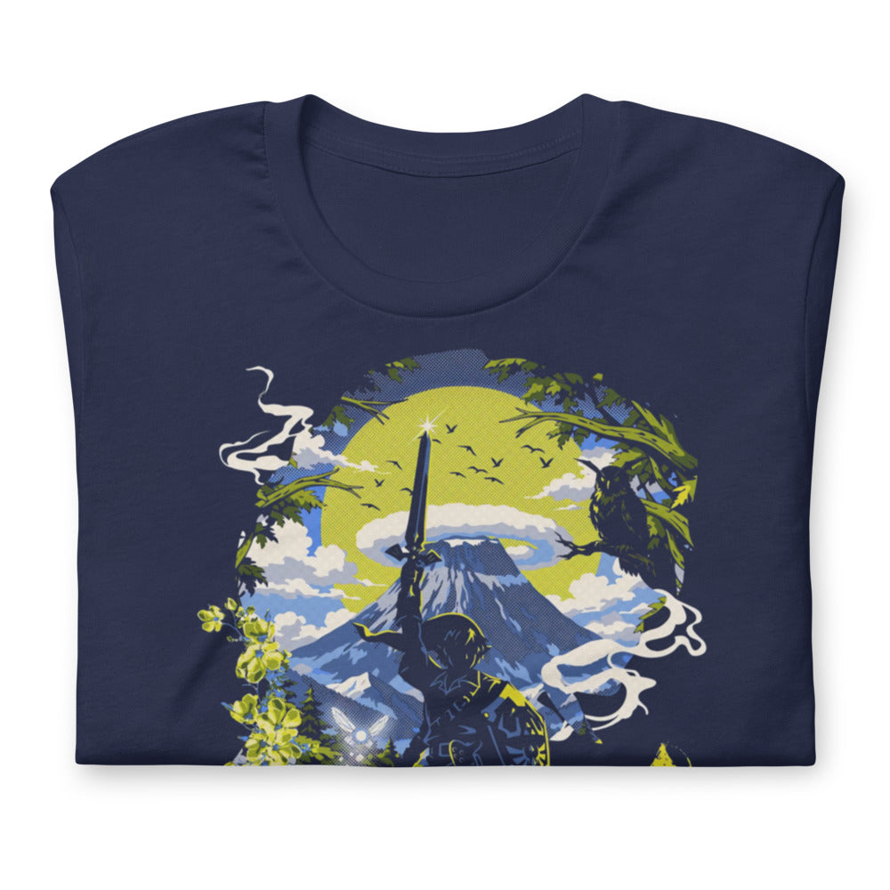 Playera Zelda Link Mountain Japanese The Legend Of Zelda - Doblado