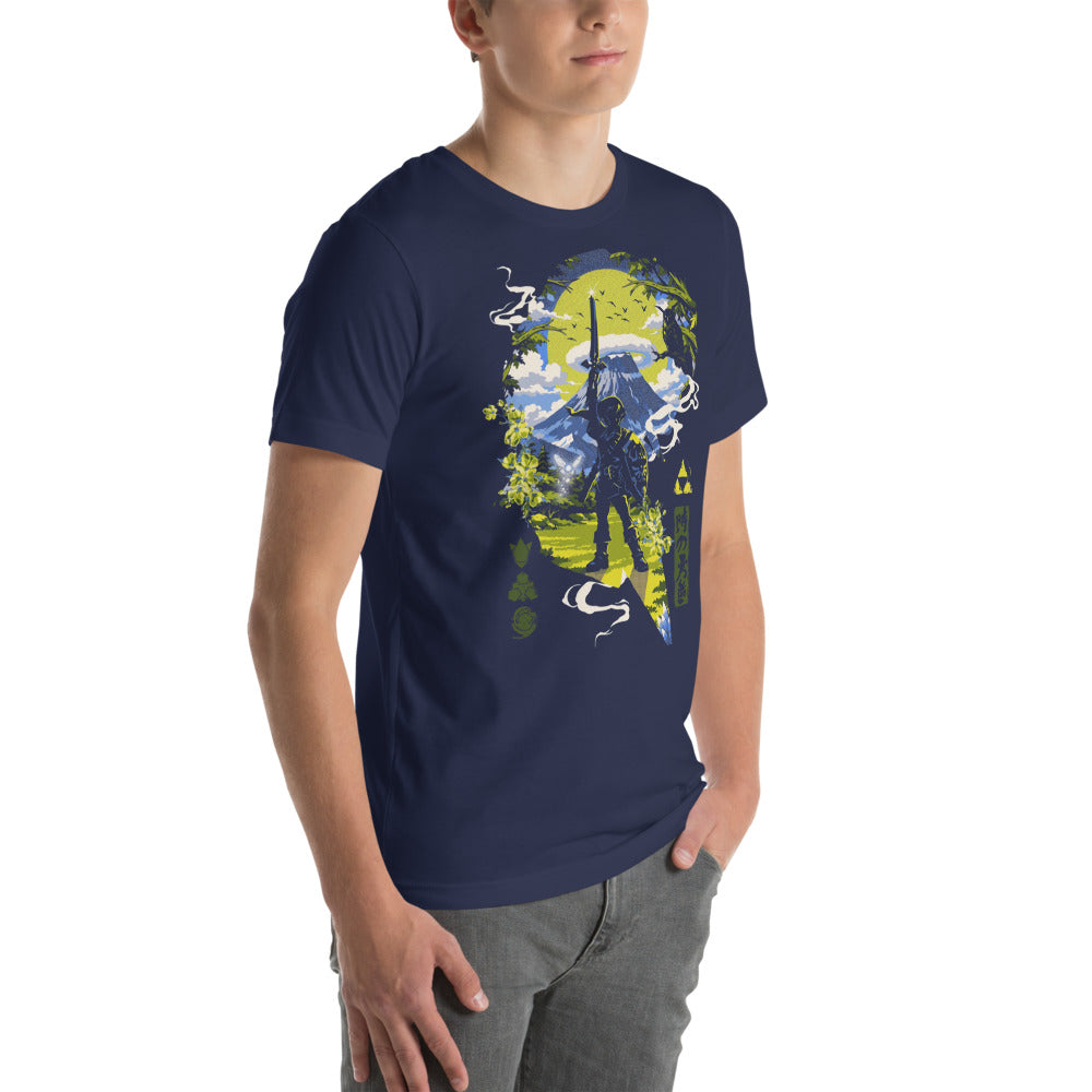 Playera Zelda Link Mountain Japanese The Legend Of Zelda - Modelo masculino lateral