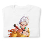 Playera Anime Girl Yellow Sweater Red Glasses - Doblado
