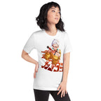 Playera Anime Girl Yellow Sweater Red Glasses - Modelo femenina