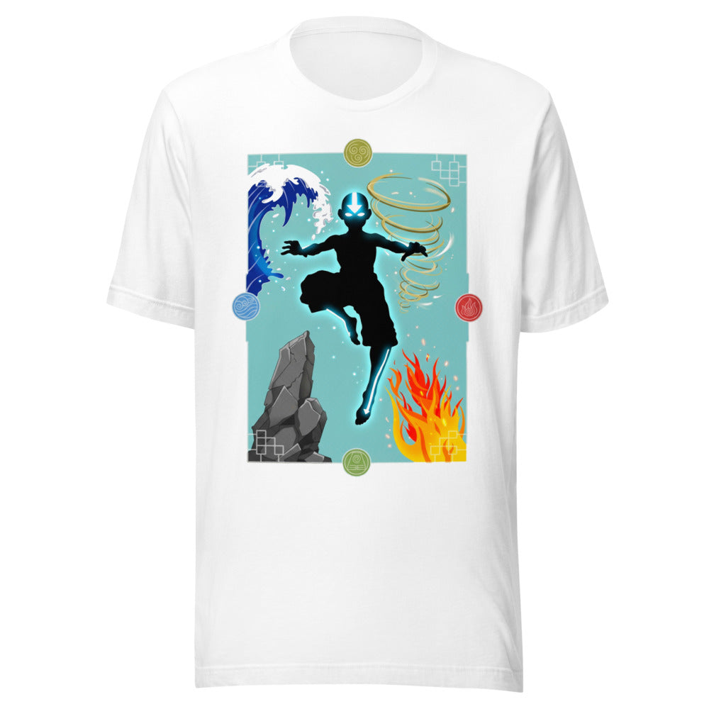 Playera Avatar Aang Four Elements Silhouette - Frente grande