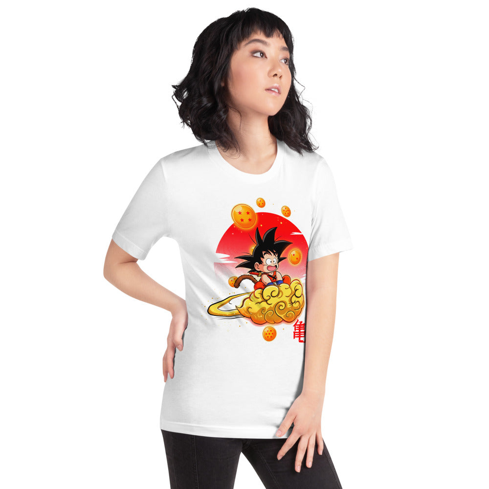 Playera Dragon Ball Kid Goku Flying Nimbus - Modelo femenina