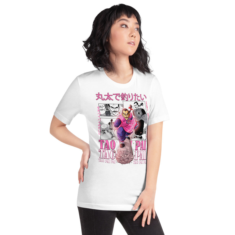 Playera Dragon Ball Tao Pai Pai Manga Panels Aloha - Modelo femenina