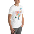 Playera GTA Vice City Dance Floor Watercolor - Modelo masculino lateral