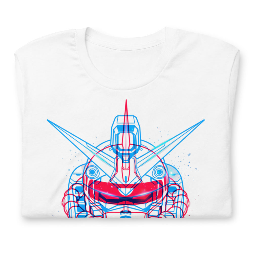 Playera Gundam Red Blue Double Exposure - Doblado