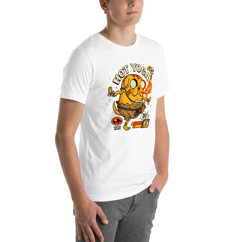 Playera Jake Adventure Time Hot Yoga Dhalsim - Modelo masculino lateral