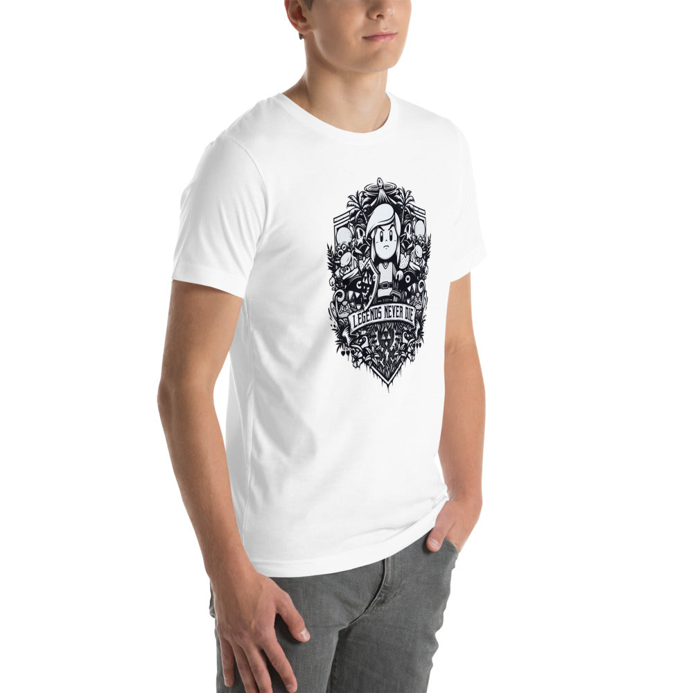 Playera Legends Never Die Nintendo - Modelo masculino lateral