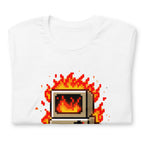 Playera Ningún Correo Me Encuentra Bien Computadora En Llamas - Doblado