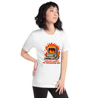Playera Ningún Correo Me Encuentra Bien Computadora En Llamas - Modelo femenina