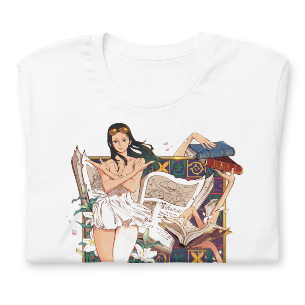 Playera One Piece Nico Robin Ohara Books - Doblado