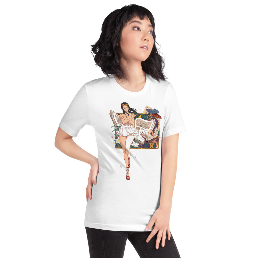 Playera One Piece Nico Robin Ohara Books - Modelo femenina